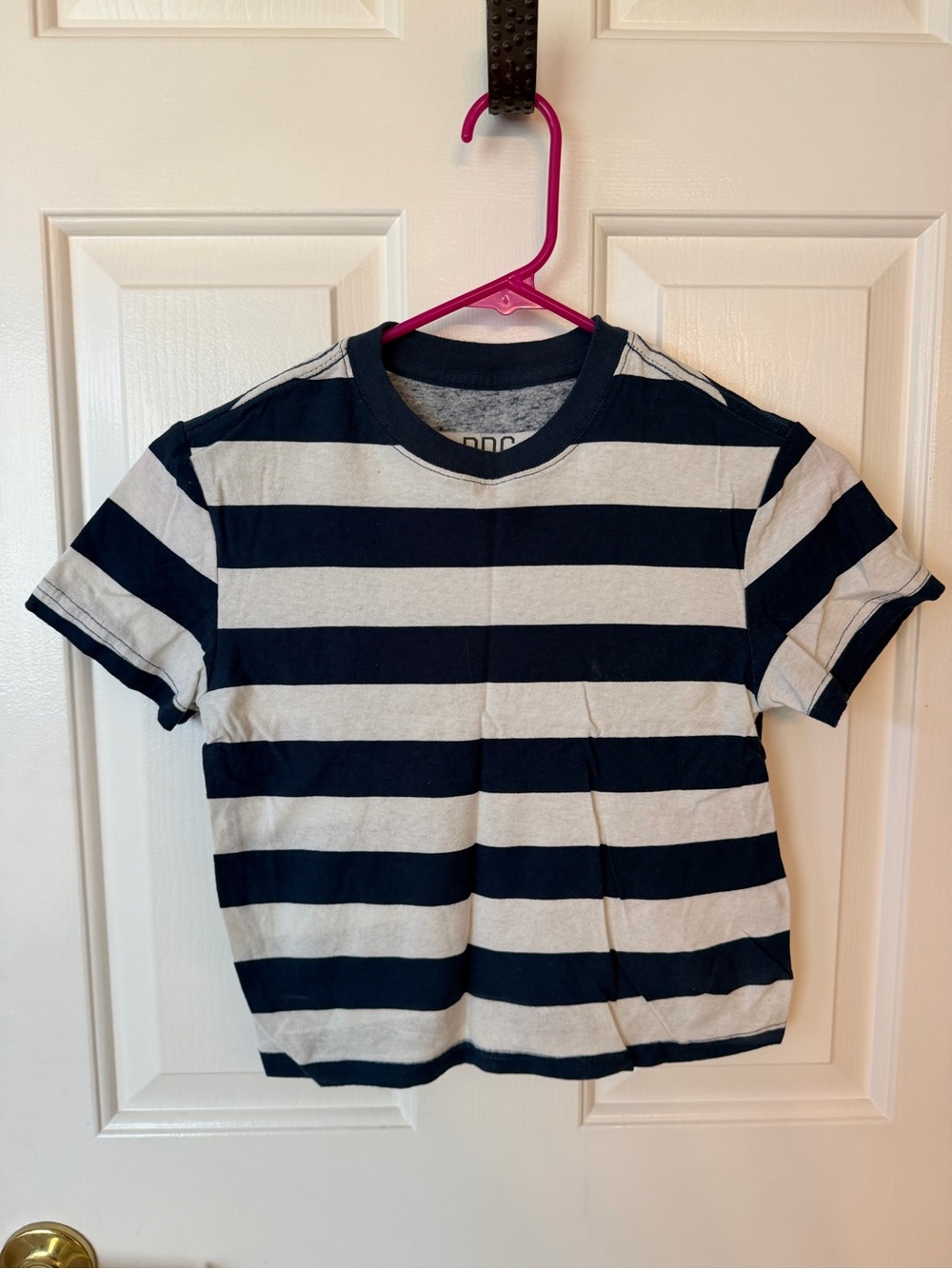 BDG Navy and White Striped Short Sleeve Tee